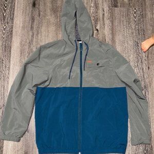 Voyager Jacket Adult Large Blue Full Zip Medium Weight Hooded Pockets Rain Mens